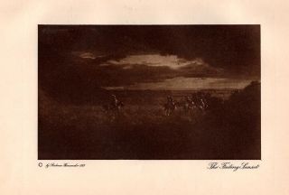 Vintage Wanamaker Indian Photogravure 3 - The Fading Sunset