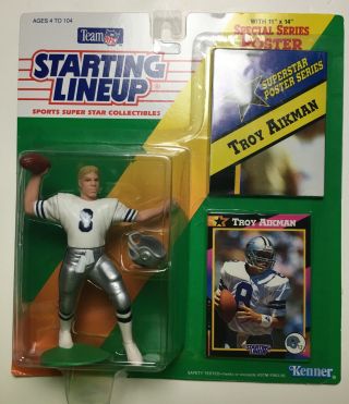 Dallas Cowboys Troy Aikman Starting Lineup Figure 1992 In Package Vintage