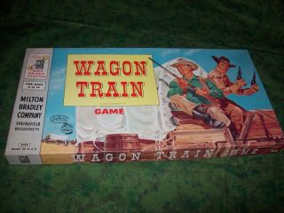 Vtg 1960 Wagon Train Tv Show Game Play Set Antique Kids Toy W/ Box