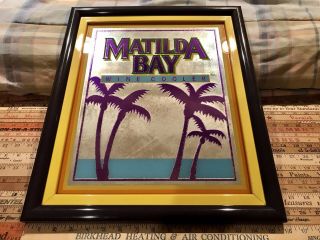 Matilda Bay Vintage Wine Cooler Sign Mirror Man Cave Bar Barware 19”x 16”
