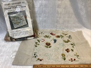 Vintage Elsa Williams Pillow Cover Crewel Embroidery Kit Unfinished Klc152
