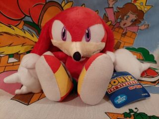 Rare 2007 Official Sanei Sonic Knuckles Plush Toy Figure Sega Japan Import