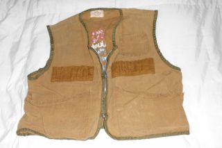 Vintage Saftbak Hunting Shooting Vest Outdoor Full Zip Brown 