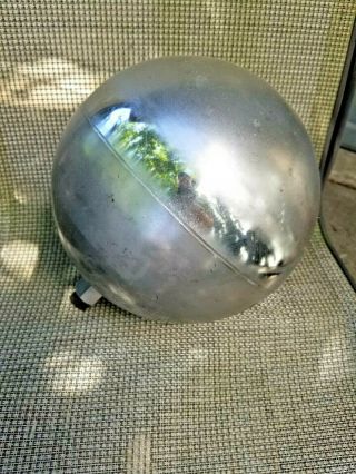 Vintage Stainless Steel 10 " Spherical Air Tank Pneumatic Sphere Gas/air Pressure