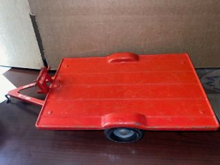 Tru - Scale Red Tilt Flat Trailer Farm Tractor Attachment Vintage