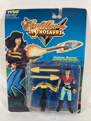 Vintage Tyco Cadillacs And Dinosaurs Hannah Dundee Action Figure - 1993 4.  5 " Nos