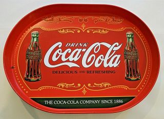 Vintage Coke Coca - Cola Metal (" Tin ") Serving Tray,  Oval