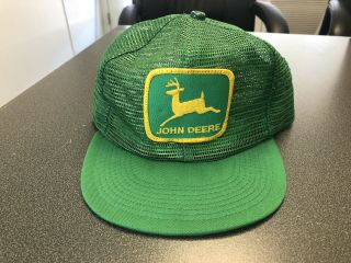 Vintage 70s 80s John Deere Patch All Mesh Snapback Trucker Hat Cap