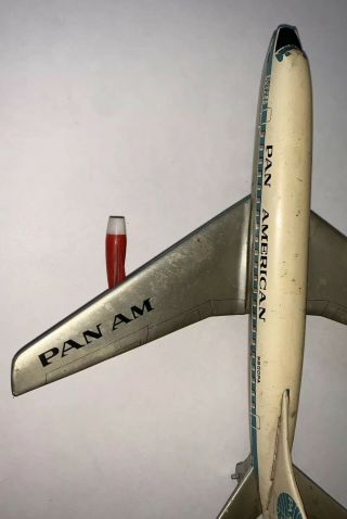 Vintage Pan American Airways Tin Friction Toy Airplane By Yonezawa Japan 3
