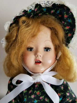 Vintage 14 " Walker Doll Clothes Mohair Wig Composition