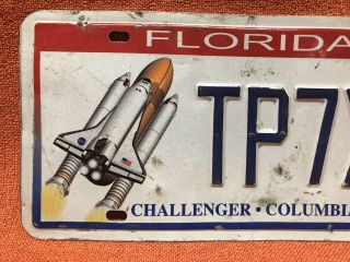 Vintage Space Shuttle Challenger Columbia Florida License Plate TP7XG 2