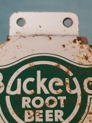 Vintage Porcelain Wall Mount Buckeye Root Beer Bottle Opener 2