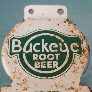 Vintage Porcelain Wall Mount Buckeye Root Beer Bottle Opener 3