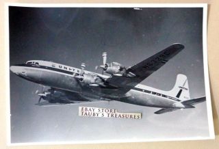 Vintage Markel Photo United Airlines Airplane Plane Photograph