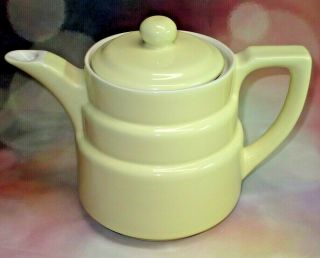 Vintage Coorsite Pale Yellow Or Cream Coffee Pot / Teapot With Lid,  493