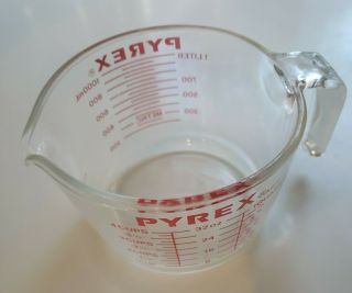 Vintage Pyrex 4 - Cup 532 Glass Measuring Cups Open Handle 1 Quart