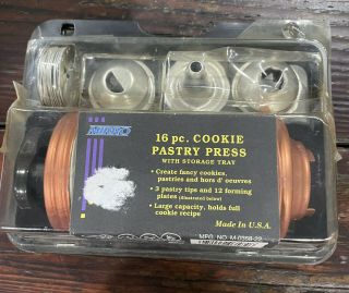 Vtg Mirro Cookie Pastry Press 16 Piece Package Instructions