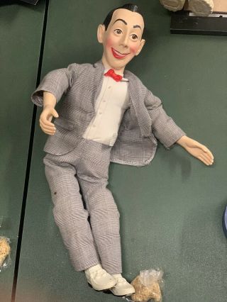 Vintage 18 " Pee - Wee Herman Pull String Talking Doll 1980s Voice Garbled As - Is