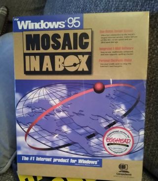 1995 Vintage Compuserve Software Mosaic In A Box Windows 95 Cd Rom