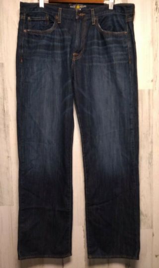 Lucky Jeans 361 Vintage Straight Sz 34x32 Dark Wash Blue Denim Actual Sz 36x33