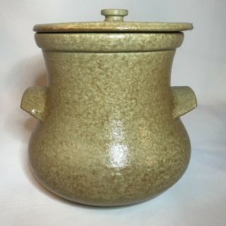 Vtg Devica Portugal Stoneware Salt Glaze Hand Thrown Pottery Studio Storage Jar