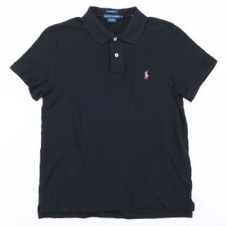 Vintage Ralph Lauren Black Classic Short Sleeve Polo Shirt Womens L