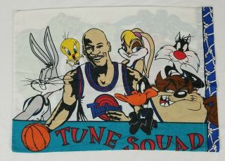 Vtg 1996 Space Jam Looney Tunes Michael Jordan Bugs Bunny Standard Pillowcase