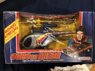 Vintage - 1985 The Fall Guy Helicopter Made By Glasslite - Brazil Rare Misb.