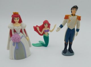 Vintage Disney The Little Mermaid Applause Pvc (3) Bridal Ariel & Groom Eric