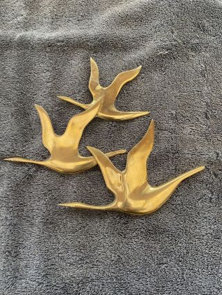 Vintage Brass Flying Geese Wall Art