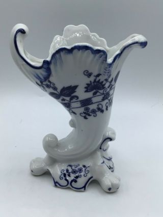Vintage Cornucopia Horn Of Plenty By Vienna Woods Fine China Vase