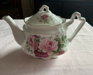 Pretty Vintage Arthur Wood & Son Teapot Pink Roses