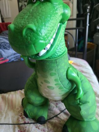 Fisher Price 2009 Disney Toy Story 14 " T Rex Plush Green Dinosaur Squeeze Roars