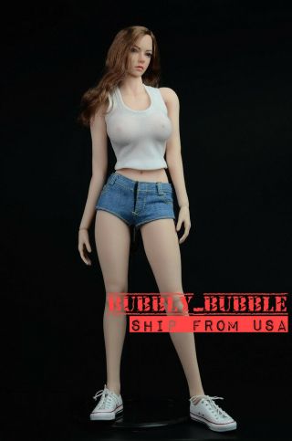 1/6 Female Tank Top Short Jeans Set A For Phicen Hot Toys Figure Ship From Usa