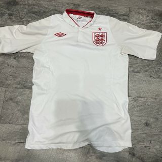 Vintage 90s Umbro England Soccer Jersey White Men’s Size Medium Football Futbol
