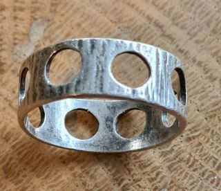 Unusual Vintage Silver Band Ring By Magnus Maximus Designs 1975