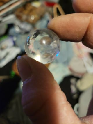 Vintage German Handmade “sulphide” Marble.  Measures 1.  91” In Beat Up.
