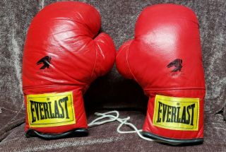 Vintage Everlast Boxing Gloves 16 Oz - Red Color Made In The Usa
