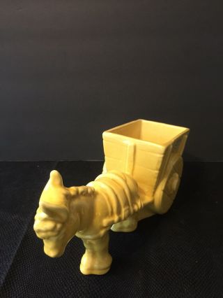 Vintage Royal Haeger Yellow Donkey And Cart Planter