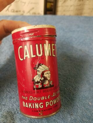 Vintage Calumet Baking Powder Tin Can 6 Oz Size