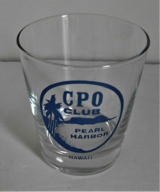 Vintage Cpo Club Pearl Harbor Hawaii Cocktail Glass Libbey Navy