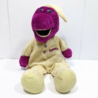 Vintage Barney The Dinosaur In Pajamas Plush Doll Stuffed Animal Purple