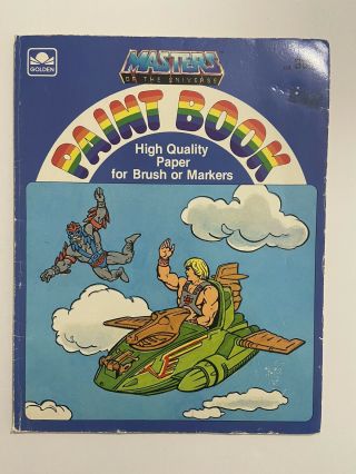 Vintage 1983 Golden Masters Of The Universe Paint Book/uses Brush Markers