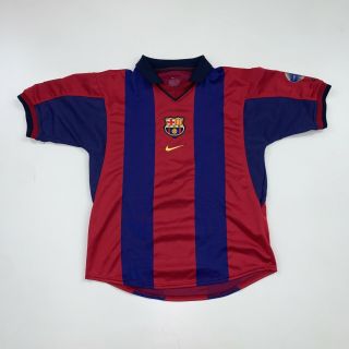 Vintage Nike Barcelona Soccer Jersey Size Youth Xl Fcb 90s
