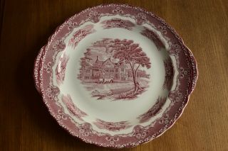 Vintage W.  H.  Grindley Red English Country Inns Giant Serving Platter.