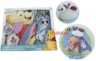Disney Baby Winnie The Pooh Honey Pot Tummy Time Mat Set Infant Blanket 27 " L