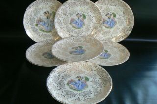 Vintage Alfred Meakin Dainty Miss Plates X 7 Size 7.  3/4 Inch
