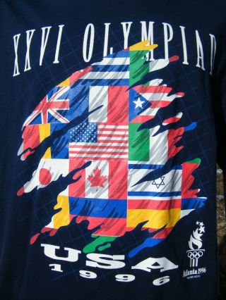 Men’s Vintage Hanes Heavyweight USA Atlanta 1996 Olympics T Shirt Sz XL NWOT Cd 2