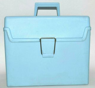 Vintage Sterling Plastics Plastic File Box Jumbo Multi File Handle Blue
