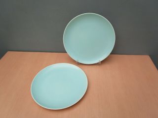 2 Vintage Poole Pottery Ice Green 10 1/4 Inch Dinner Plates